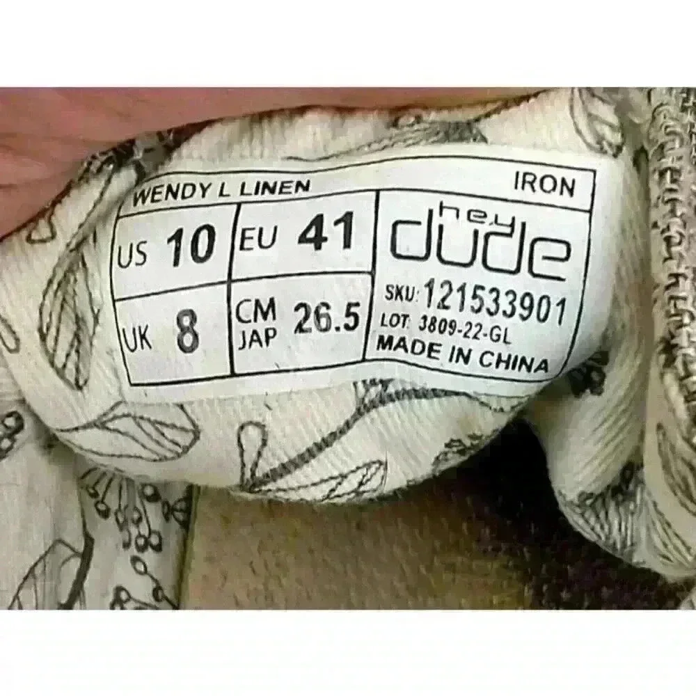 Hey Dude Women's‎ Wendy Linen Iron Womens Loafers Size 10 Gray